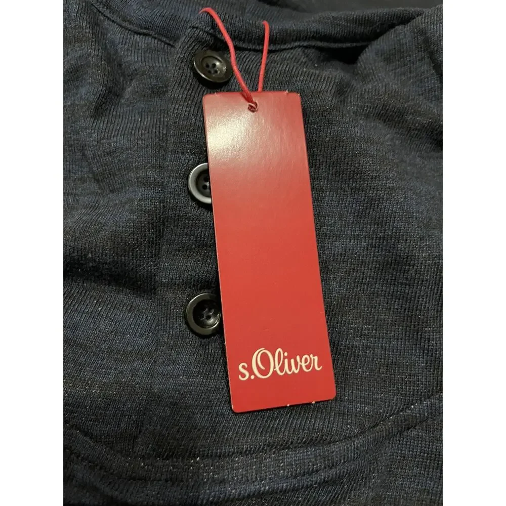S.Oliver Hoodie Mens Small Sweater Pullover Blue Future Is Now Navy N154